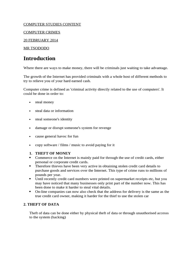10 computer crimes pdf computer virus security