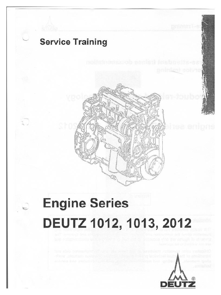 Deutz 1012, 1013, 2012 Service Training | PDF