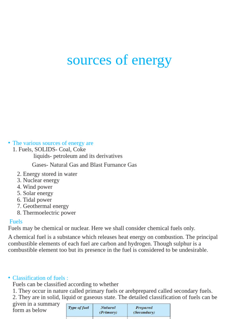 Comprehensive Guide to Energy Sources | PDF | Fuels | Coal