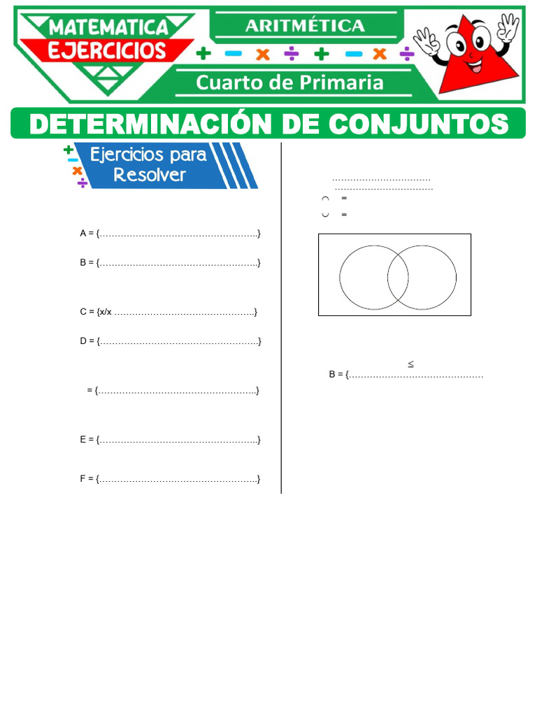 Ejercicios de Conjuntos para Cuarto Grado | PDF