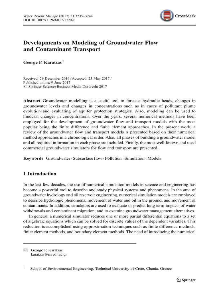 Groundwater Flow and Contaminant Models | PDF | Groundwater | Hydrogeology