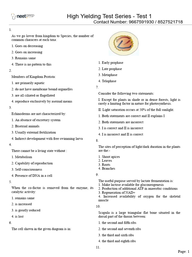 High+Yielding+Test+Series+ +test+1+ | PDF | Blood | Kidney