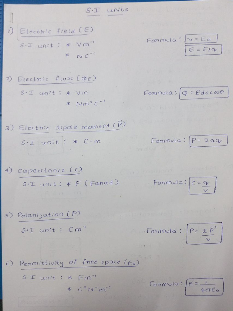 Physics Si Units Pdf