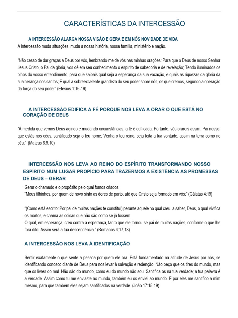 Importância da Intercessão na Fé | PDF | Oração | Jesus