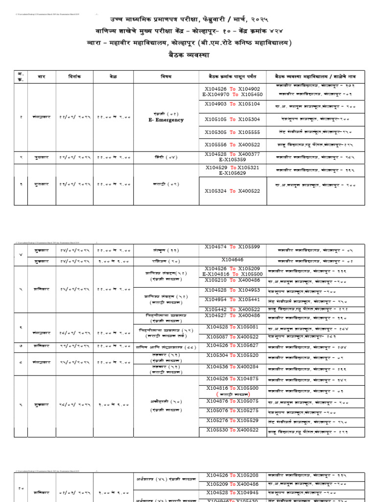 Degree Exam Routine 2025 | PDF