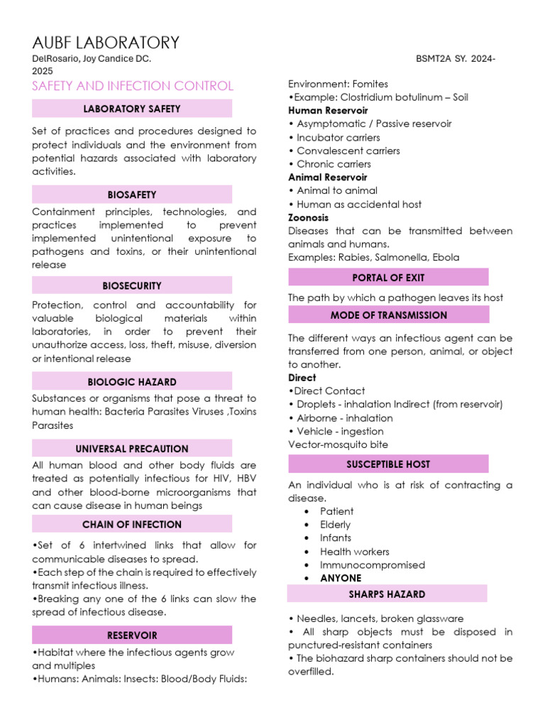 Laboratory Safety and Infection Control Guide | PDF | Infection ...