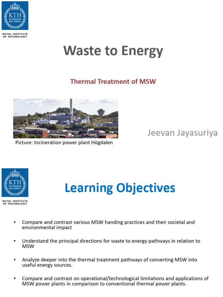 Waste to Energy: MSW Thermal Treatment | PDF | Incineration | Municipal ...