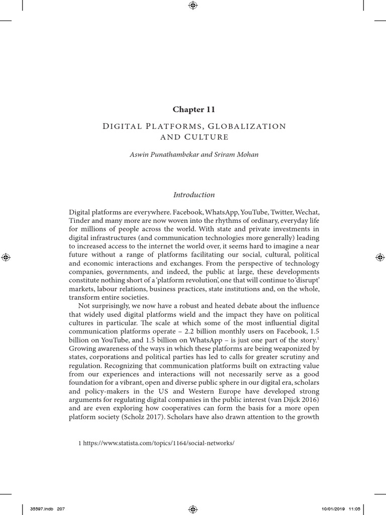 Digital PL Atforms, Globaliz Ation and Culture | PDF | You Tube | Internet