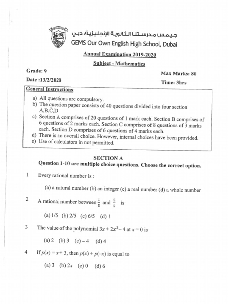 Mathematics - Annual | PDF