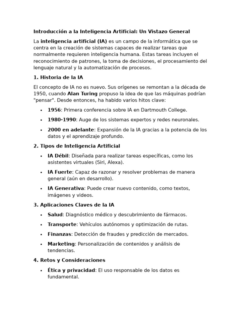 Introducción a la Inteligencia Artificial | PDF