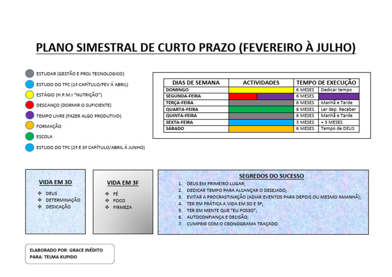 Plano Semestral de Estudos e Sucesso | PDF