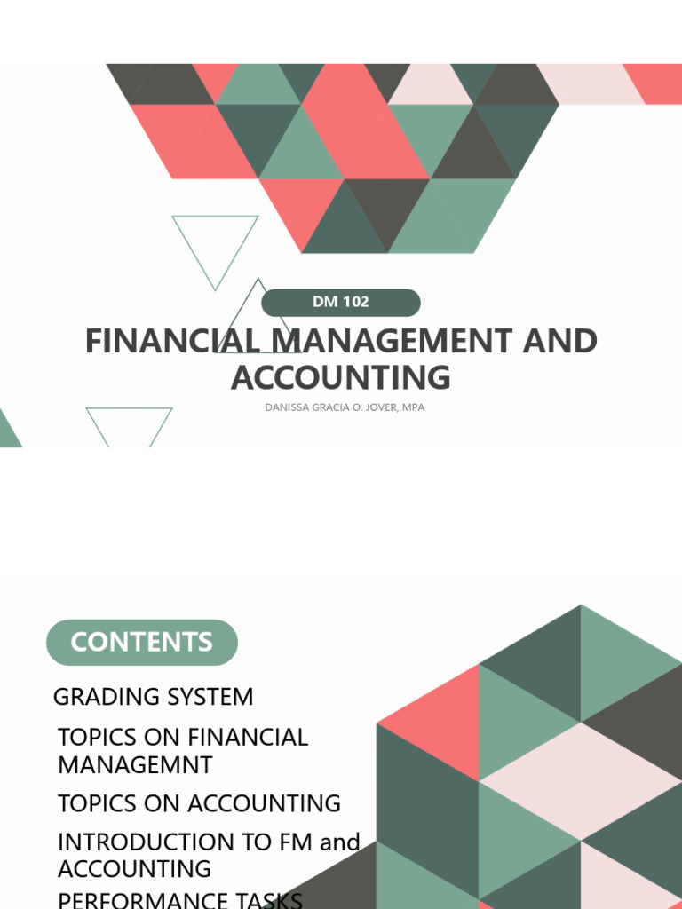 Financial Management & Accounting Overview | PDF | Financial Services ...