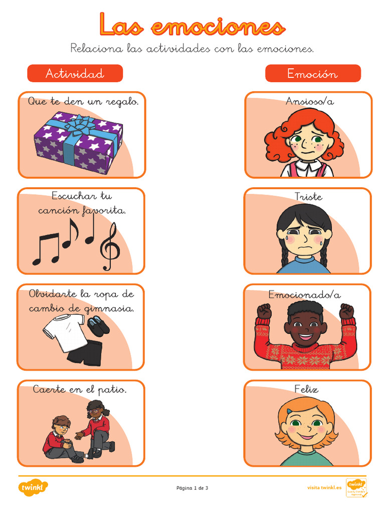 Actividades para trabajar emociones | PDF