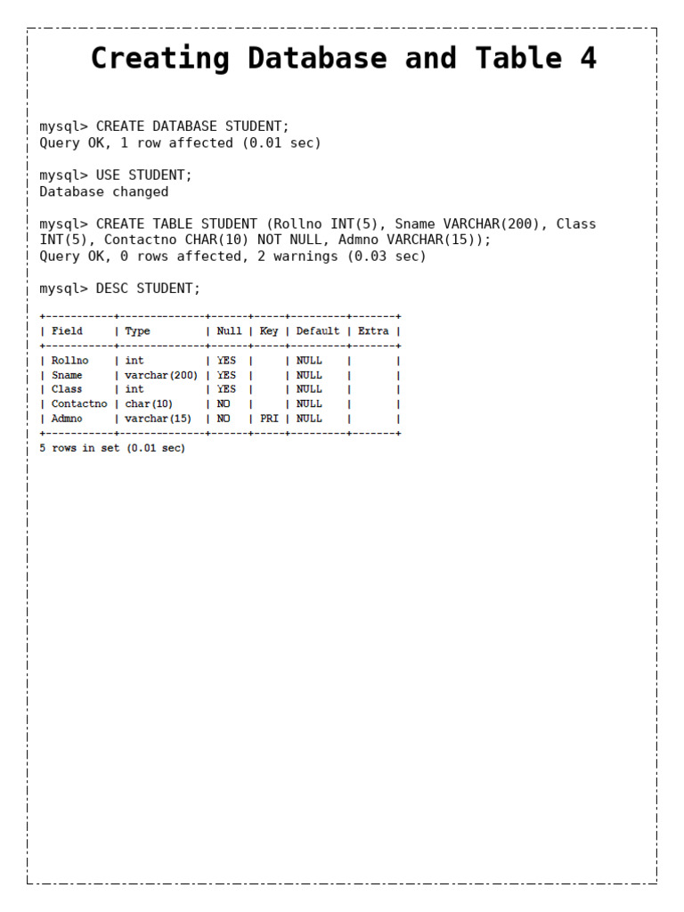 Creating and Managing Table 4 | PDF