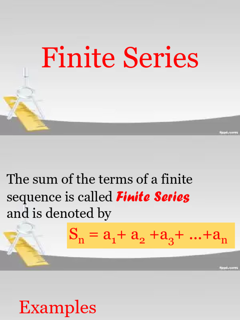 finite series | PDF | Summation | Mathematics