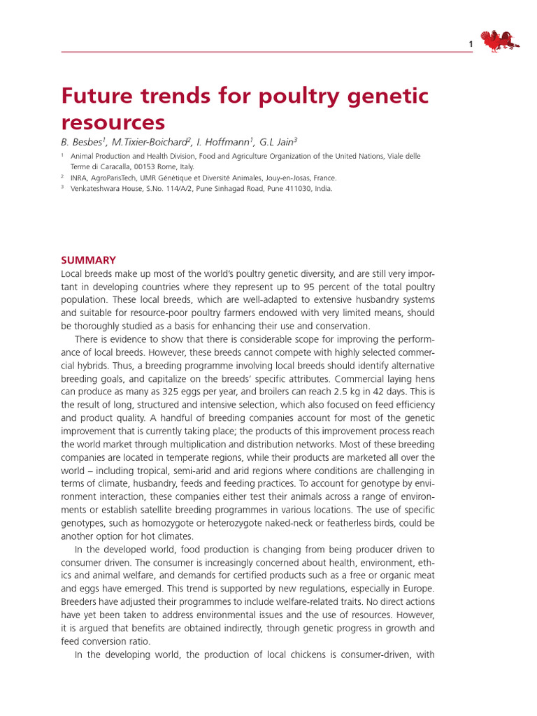 Future Trends in Poultry Genetics | PDF | Poultry Farming | Poultry