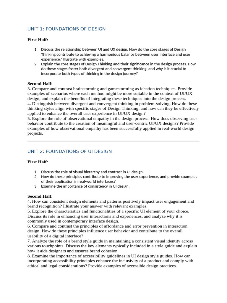 UI/UX Design Foundations and Techniques | PDF | Usability | User ...
