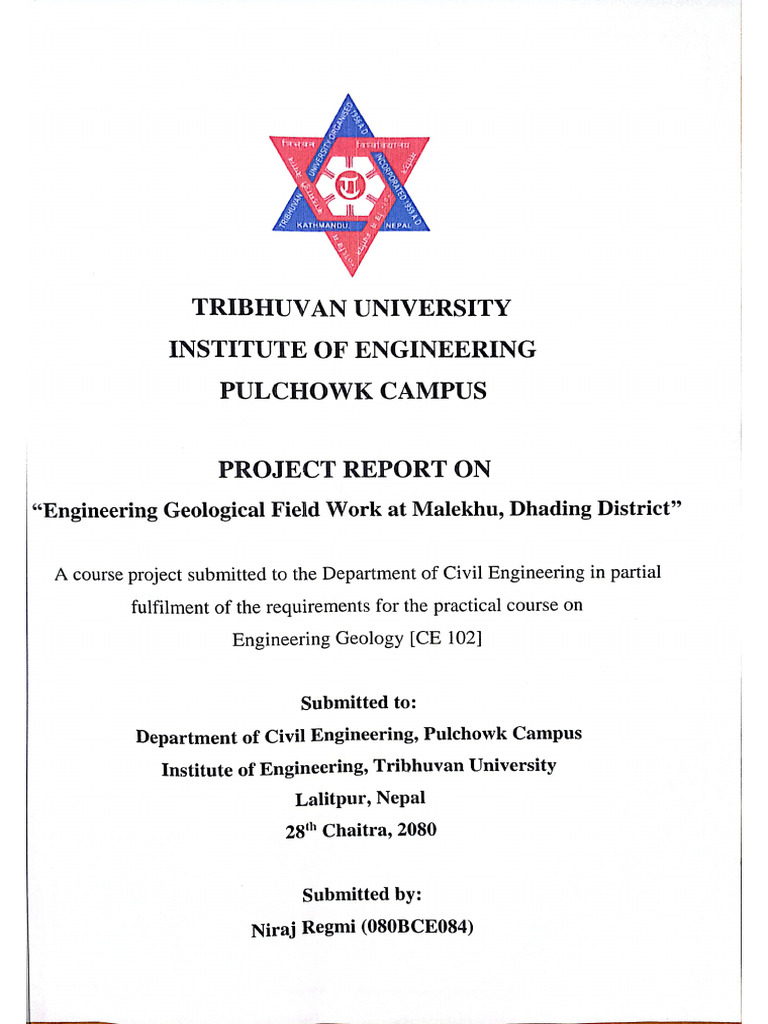 Geology-Field Work Report Malekhu-1 | PDF