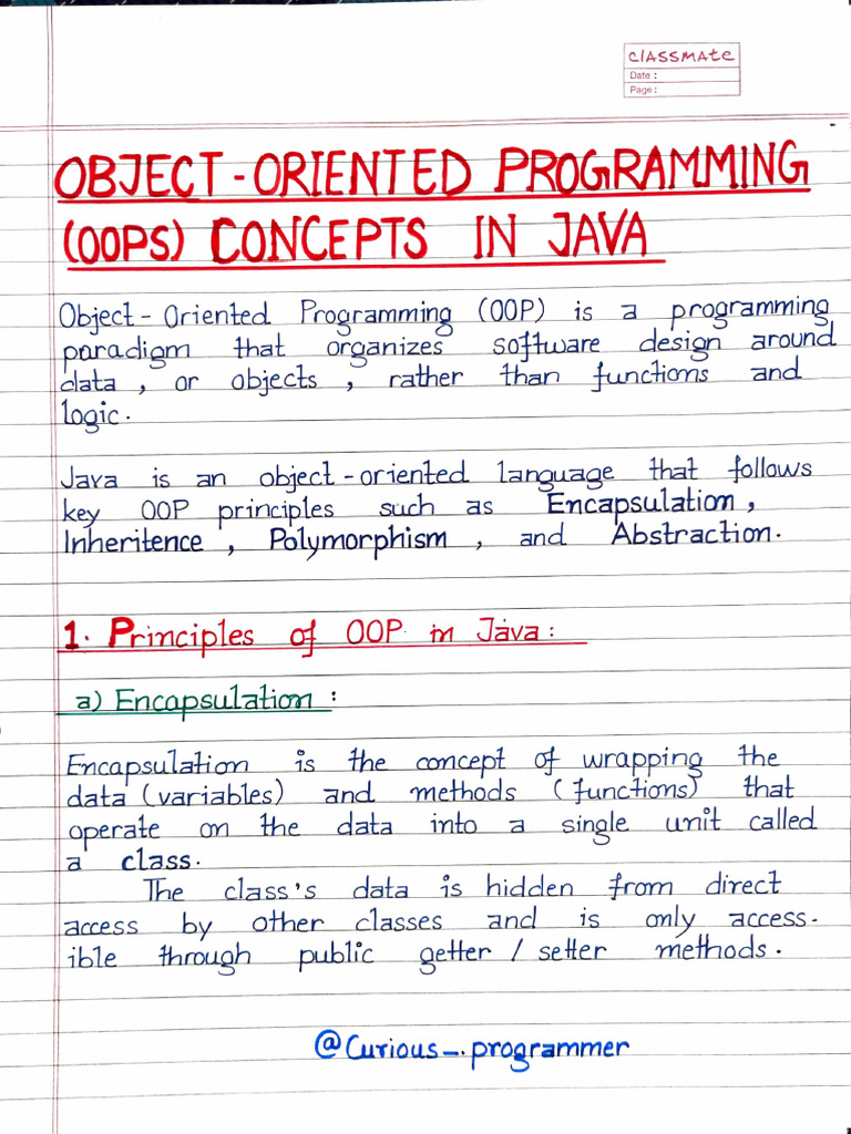 Java OOP Concepts Explained | PDF | Object Oriented Programming ...
