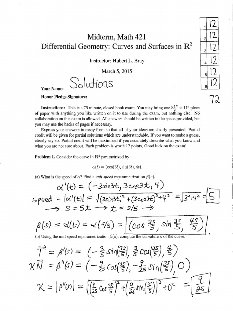 2015 Midterm - Solutions - 081750 | PDF