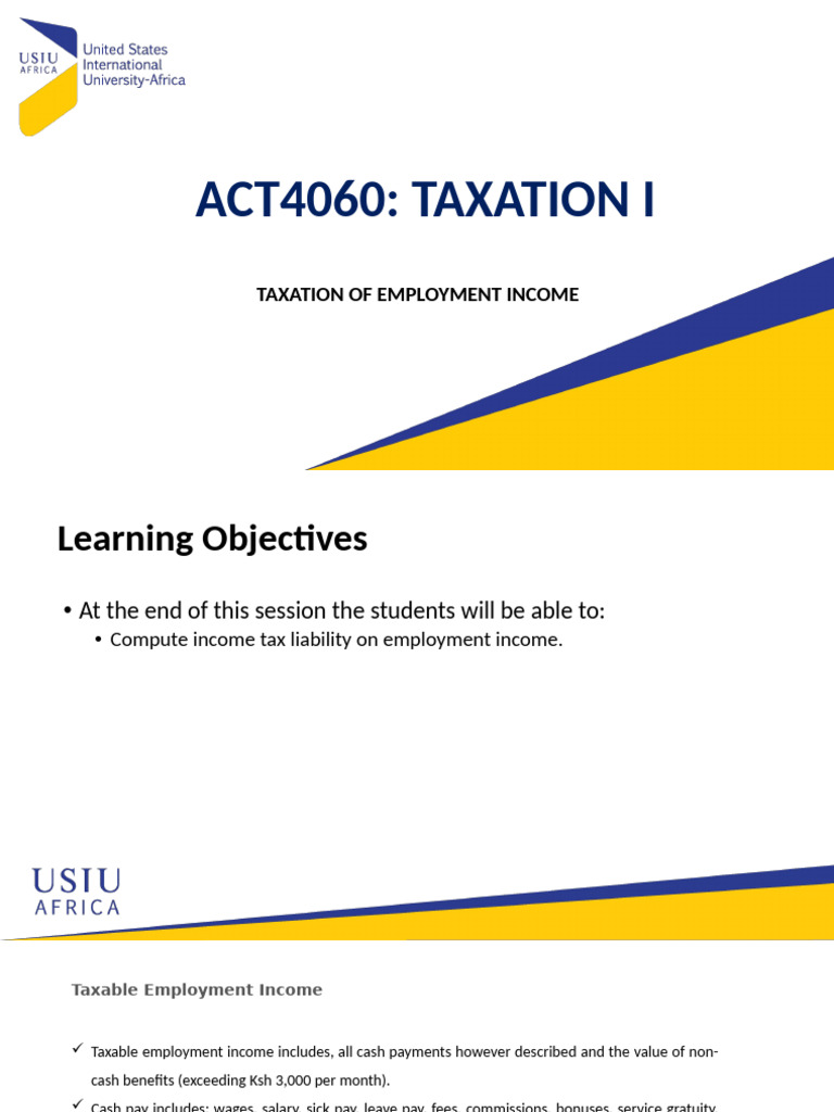 Employment Income Taxation Guide | PDF | Salary | Taxes
