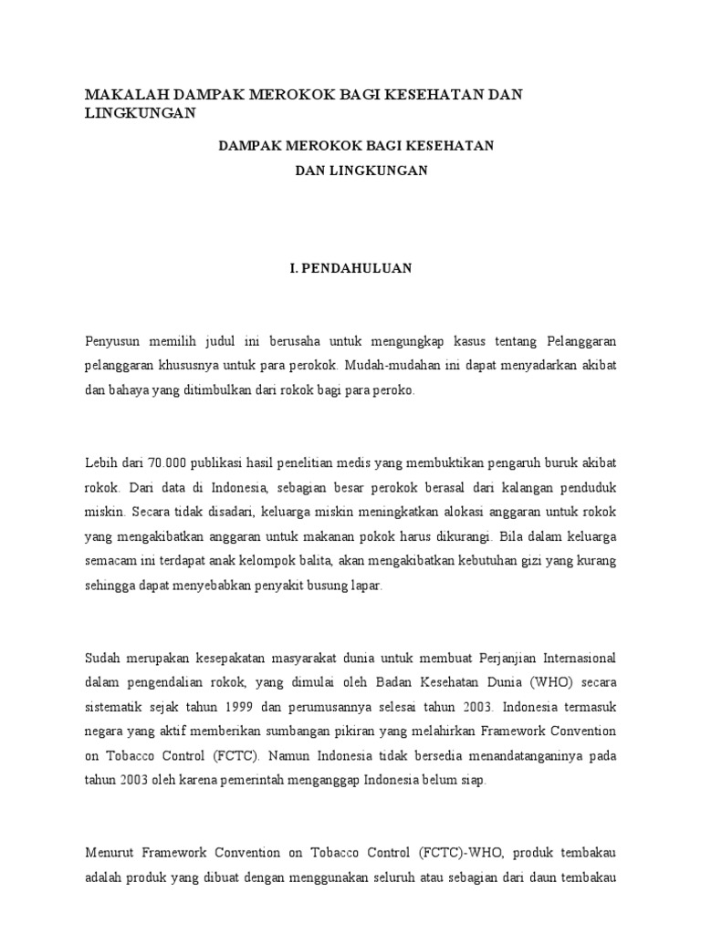 Contoh Makalah Bahaya Merokok Bagi Kesehatan Barisan Contoh