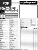 Cyberpunk 2020 - Character Sheet