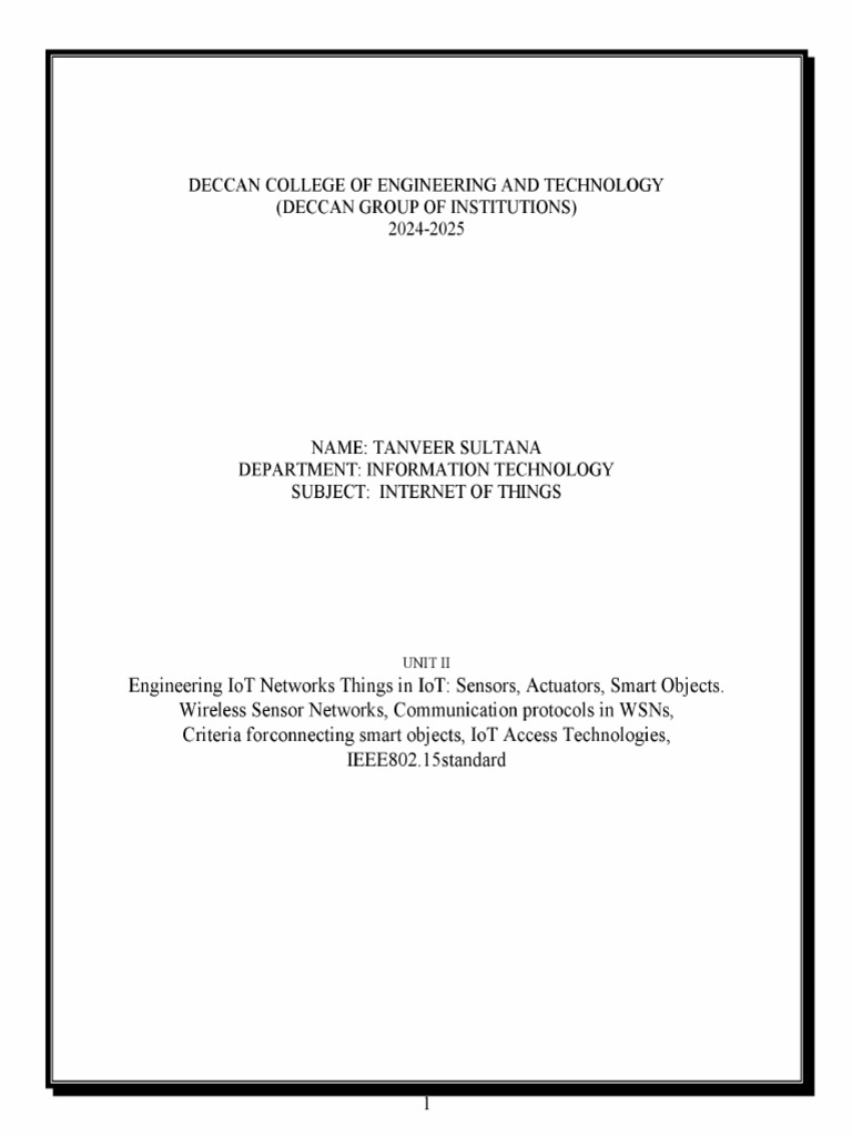 Iot Unit 2 | PDF