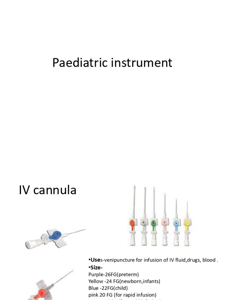 Pediatric instrument | PDF | Intravenous Therapy | Medicine