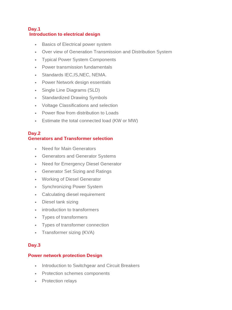 Electrical Design Fundamentals Course | PDF