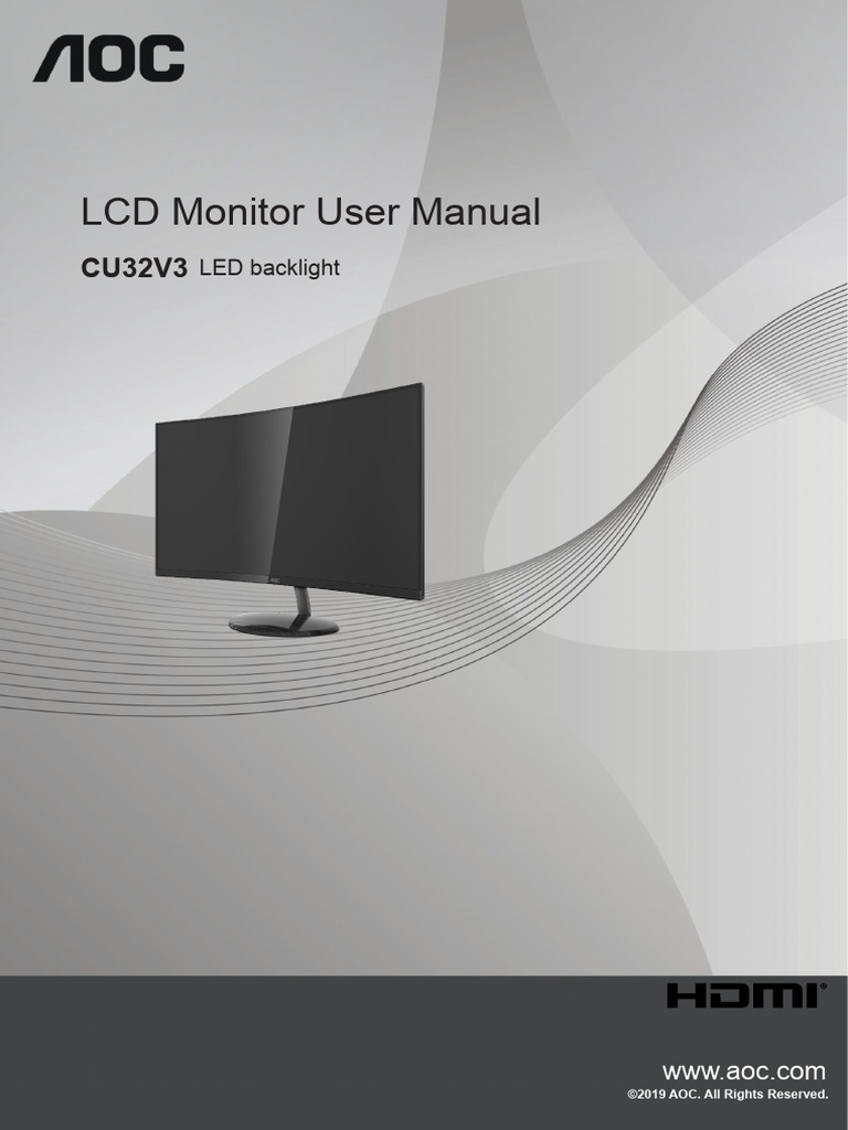 AOC CU32V3 LCD Monitor Manual | PDF | Computer Monitor | Manufactured Goods
