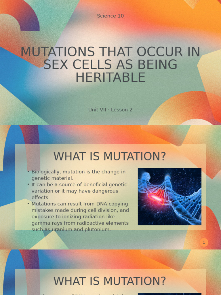 Heritable Mutations in Sex Cells Explained | PDF | Mutation | Genetic ...