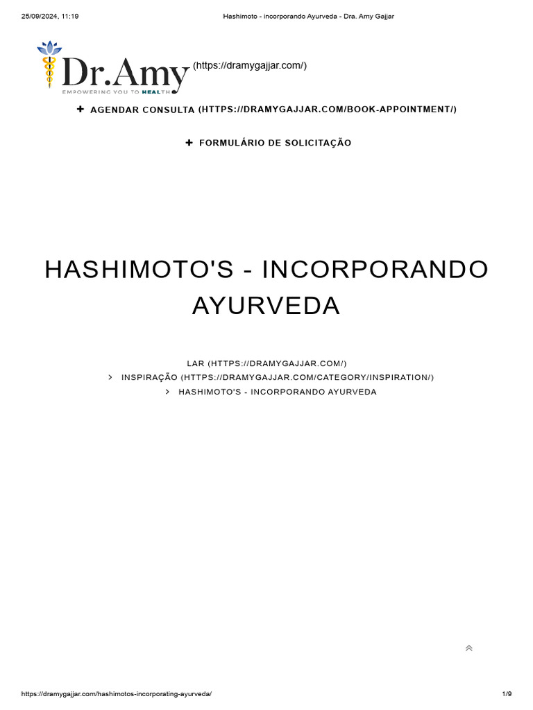 Hashimoto - Incorporando Ayurveda - Dra. Amy Gajjar | PDF | Ayurveda ...