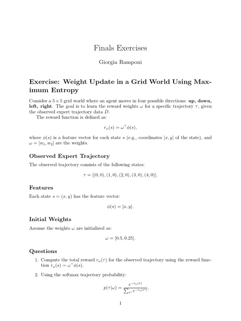 Grid World Weight Update and MDP Analysis | PDF | Bias Of An Estimator ...