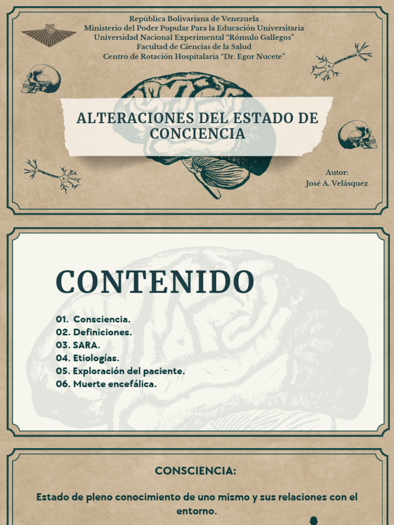 Alteraciones del Estado de Conciencia | PDF | Coma | Enfermedades y ...