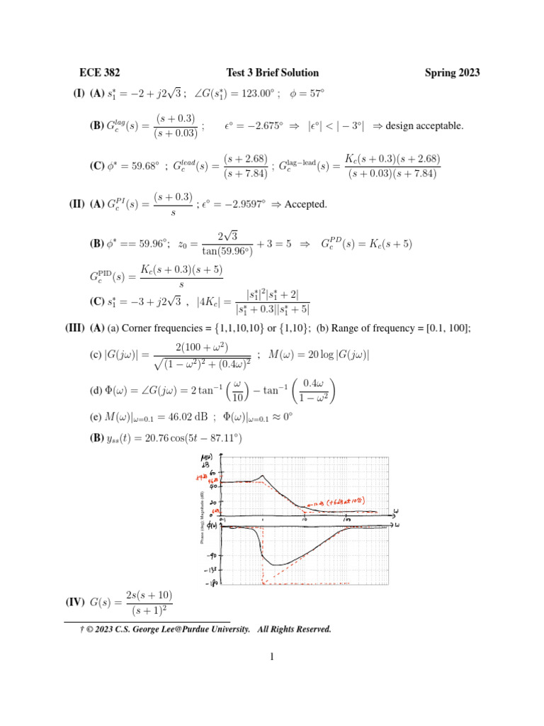 ECE 382 Test 3 Solutions Spring 2023 | PDF