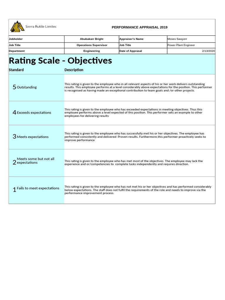 2019 Performance Appraisal Summary | PDF | Performance Appraisal | Business
