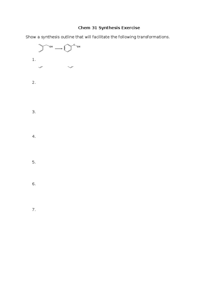 Chem 31 Synthesis Exercise | PDF