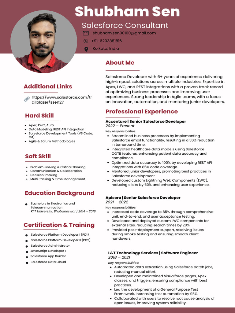Salesforce Consultant Profile: Shubham Sen | PDF | Software Development ...