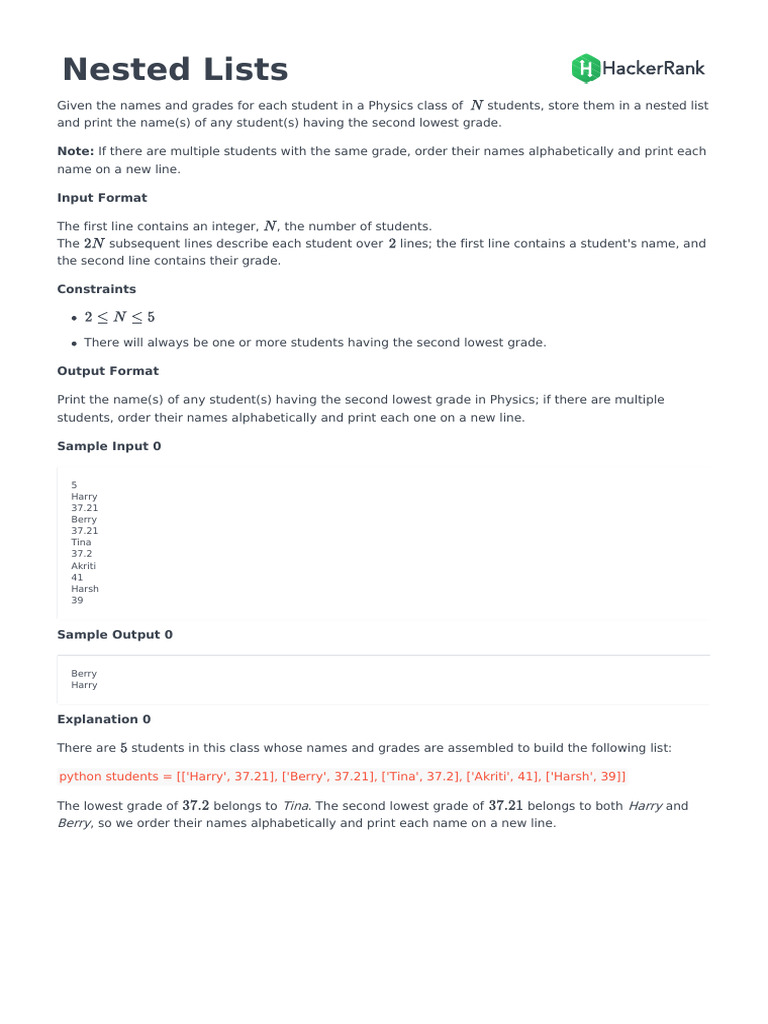 Nested List English | PDF
