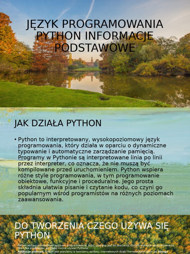 Język Programowania Python Informacje Podstawowe | PDF
