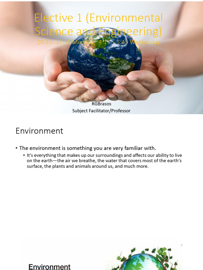Elective 1 Environmental Science and Engineering Introductory | PDF ...