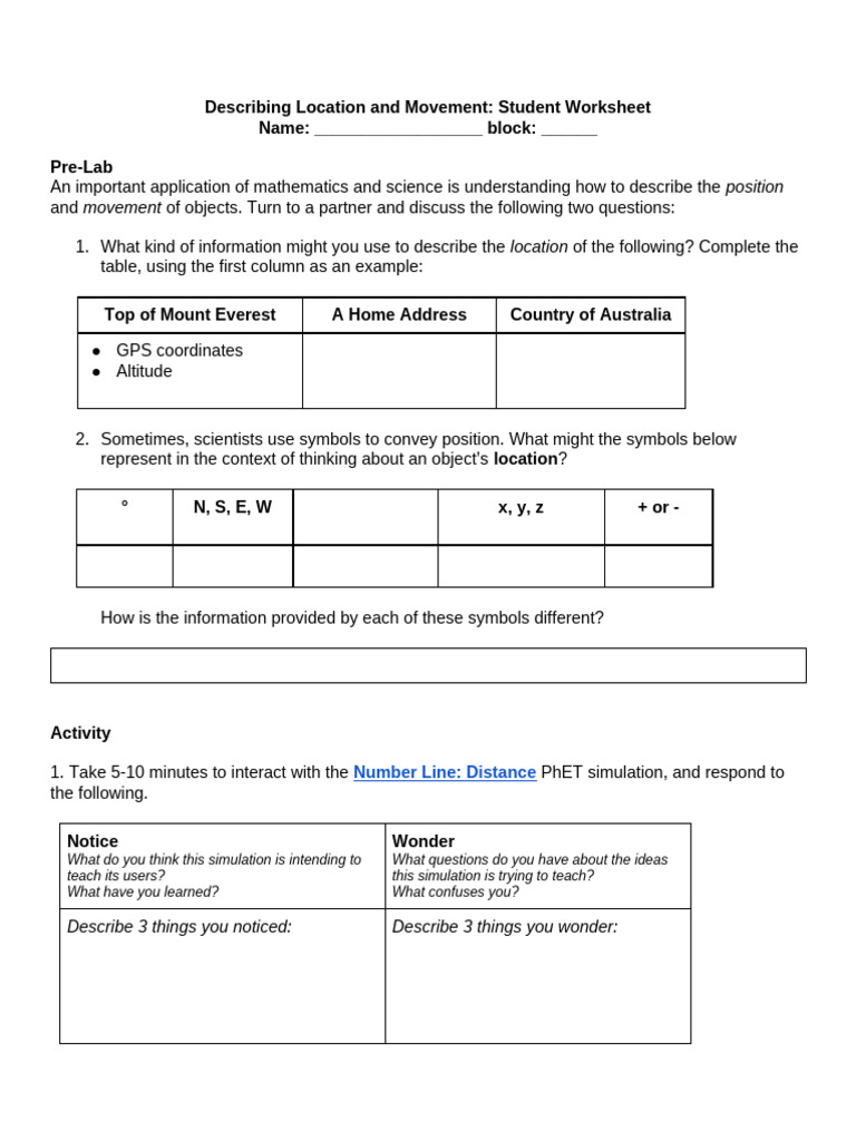 Understanding Position and Movement in Science | PDF | Distance ...
