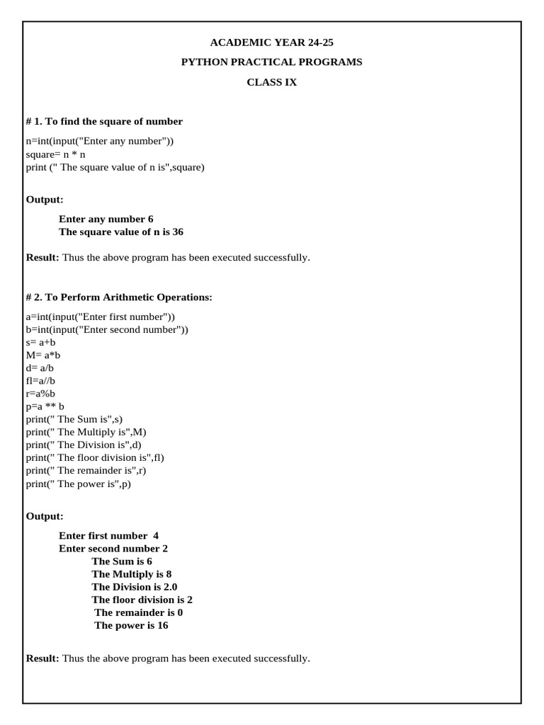 Python Basics for Class IX Students | PDF | Area | Length