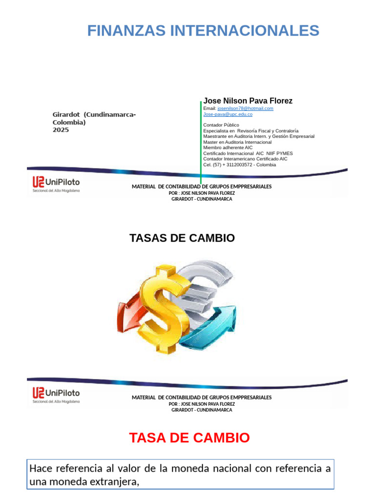 Tasas de Cambio | PDF | Dólar de los Estados Unidos | Tipo de cambio
