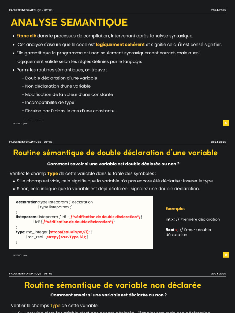 Analyse Sémantique en Informatique | PDF | Variable (informatique ...