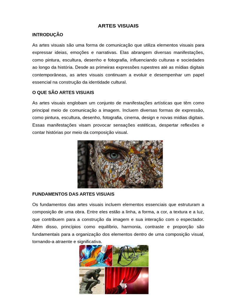 Fundamentos das Artes Visuais e Escultura | PDF