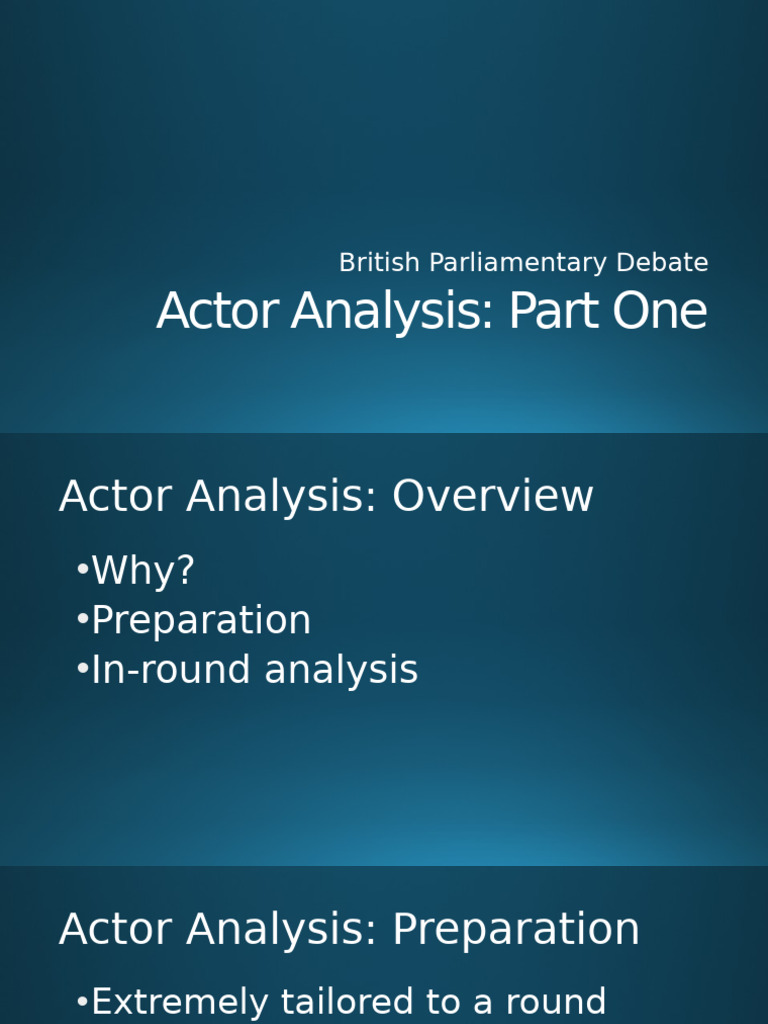 Actor Analysis in Parliamentary Debate | PDF