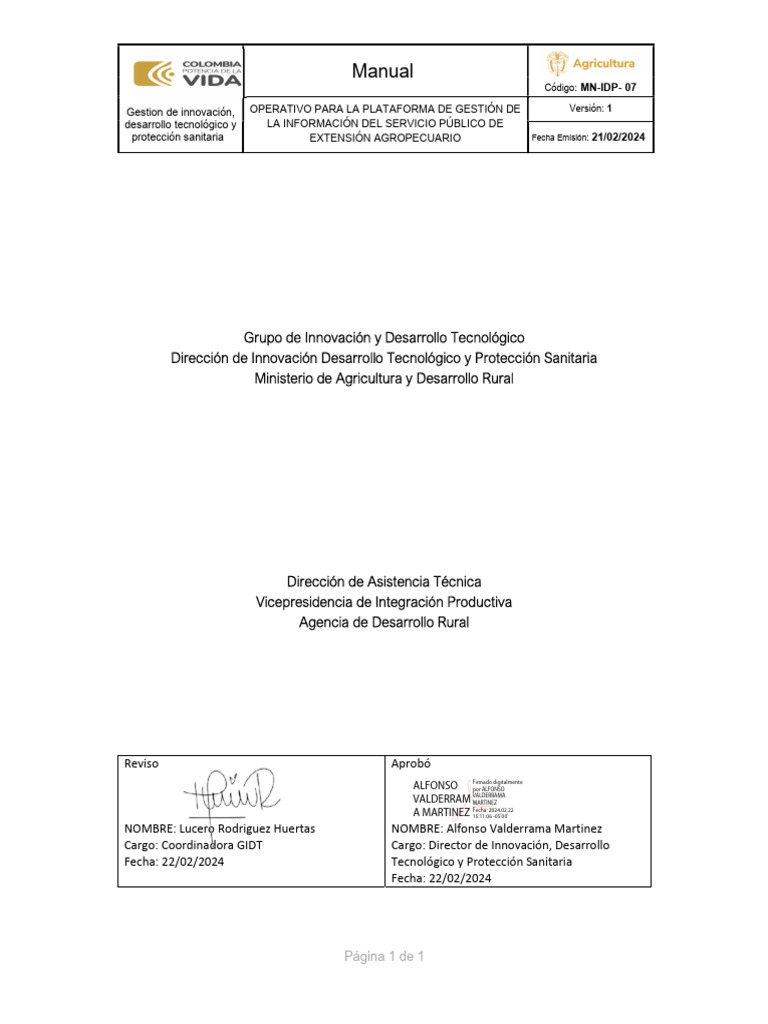 Manual Operativo Para La Plataforma kDe Gestión De La Información Del ...