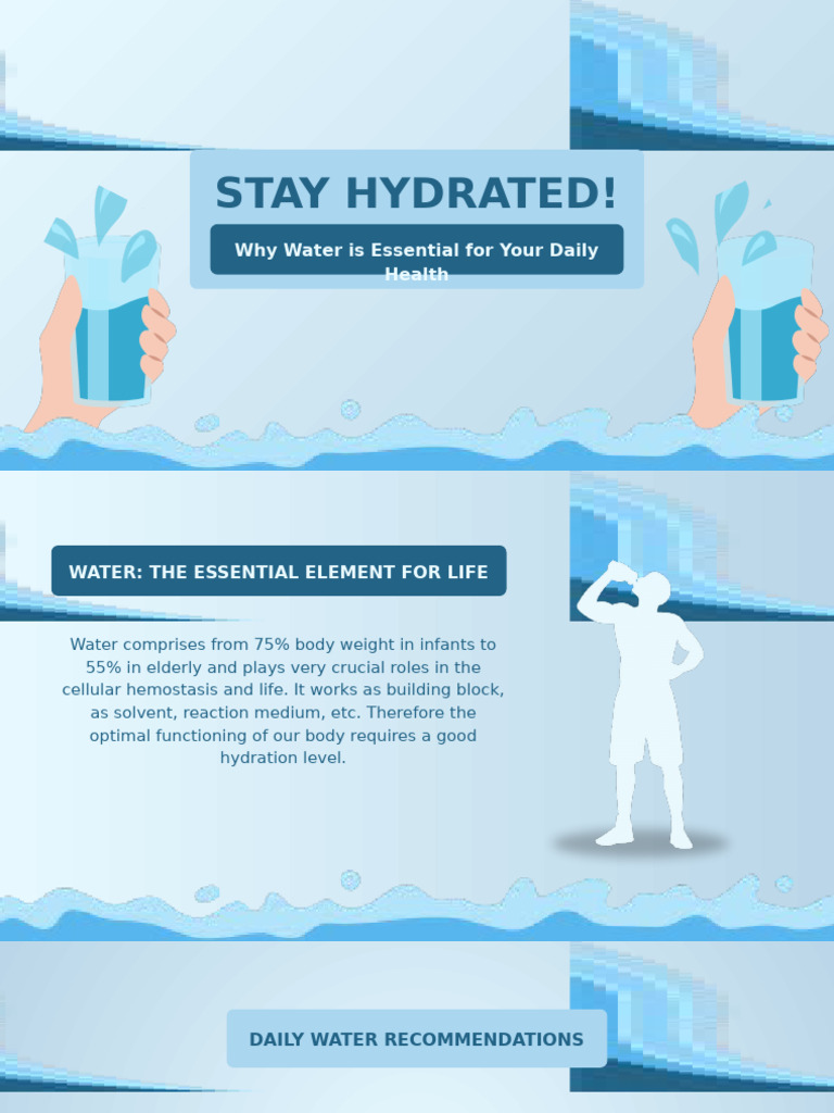 Importance of Daily Hydration Tips | PDF | Dehydration | Water